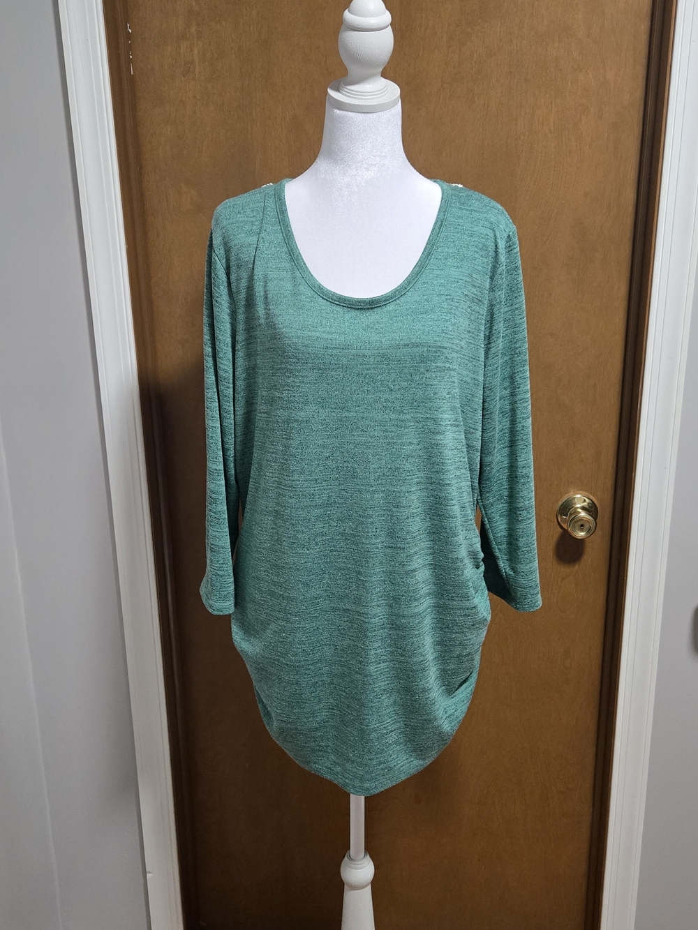 Faded glory XXL Heather Green Lace Back Ruched